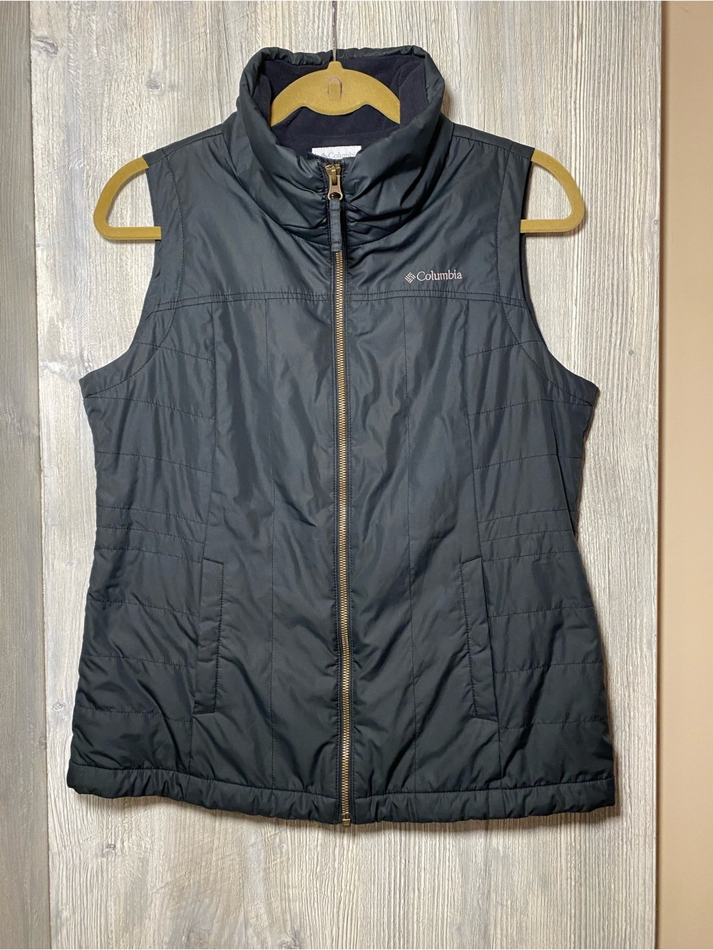 Columbia Women's Black Puffer Vest with High Collar